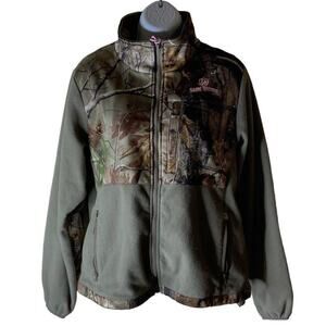 Game Winner Camo Hunting Fleece Jacket Women's Size Medium Activewear Pockets